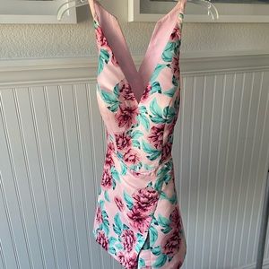 Pink Floral Formal Romper/Cocktail, HOCO